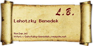 Lehotzky Benedek névjegykártya